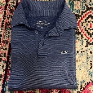 Vineyard Vines  Navy Striped Polo (Boys)